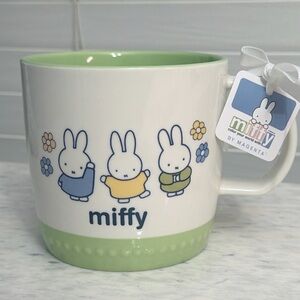 Miffy White Mug with Green Interior and Pastel Bunny Design by Magenta NWT